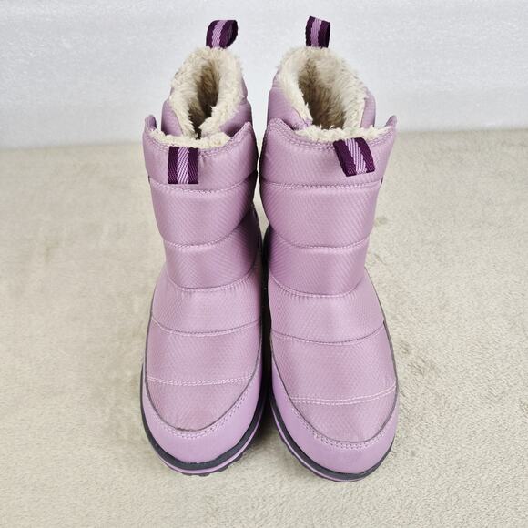 L.L. Bean Toddler Size Kids 3 Ultralight Snow Boots Lined PrimaLoft Pink Muave - Picture 3 of 8